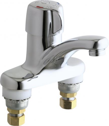 3300-ABCP Chicago Deck-Mounted Metering Sink Faucet w/4" Center