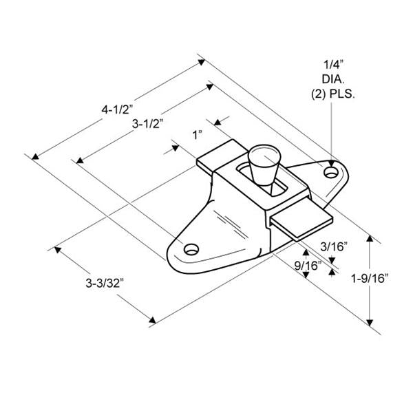 #5050 Surface Mounted Latch Slide - Polished Chrome