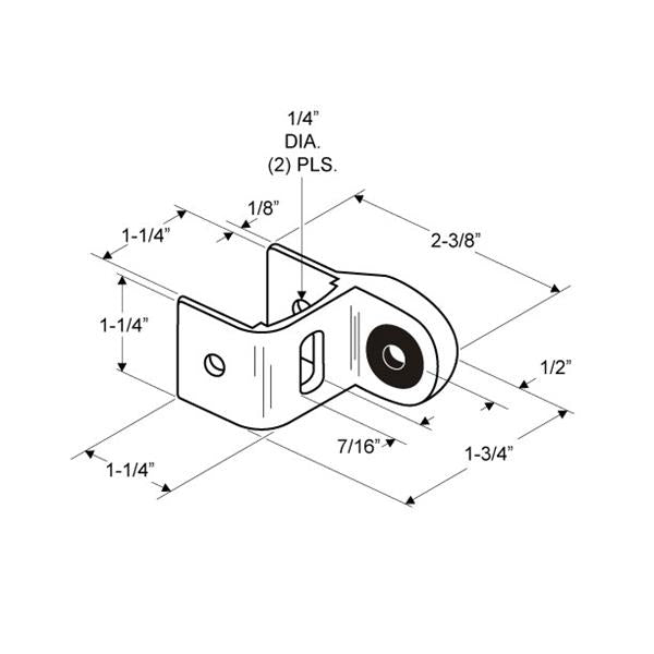 #5510 1-1/4" Strike and Keeper for 1" Door (Rounded)