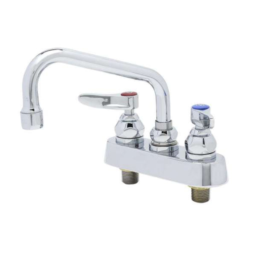 B-1110 T&S Workboard Faucet, Deck Mount, 4" Centers, 6" Swing Nozzle, Lever Handles