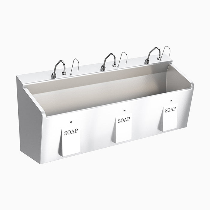 Deluxe Three Station Stainless Steel Scrub Sink ESS-3300