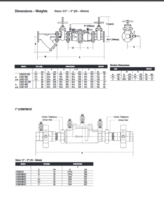 LF007-LF 1/2in Watts Backflow Preventer